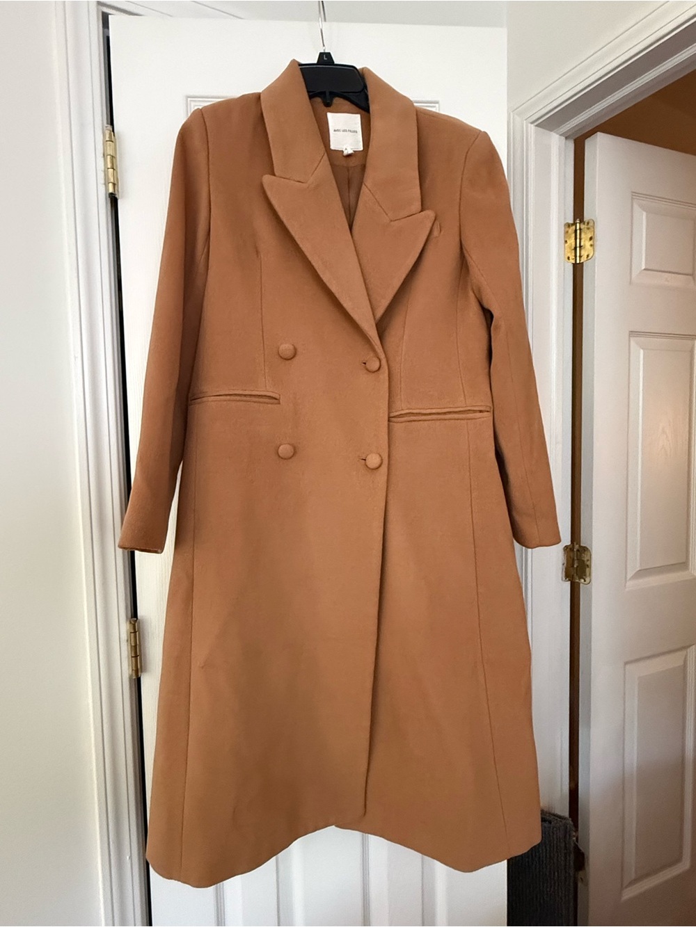 Avec Les Filles Camel Double-Breasted Trench Coat